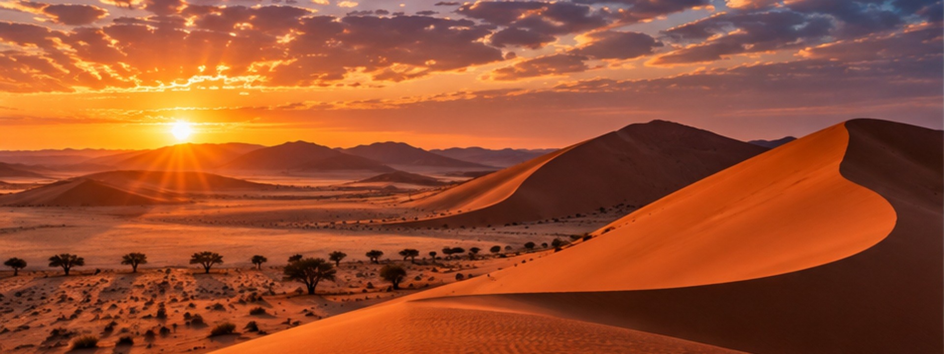 Namibiese duine teen sonsondergang